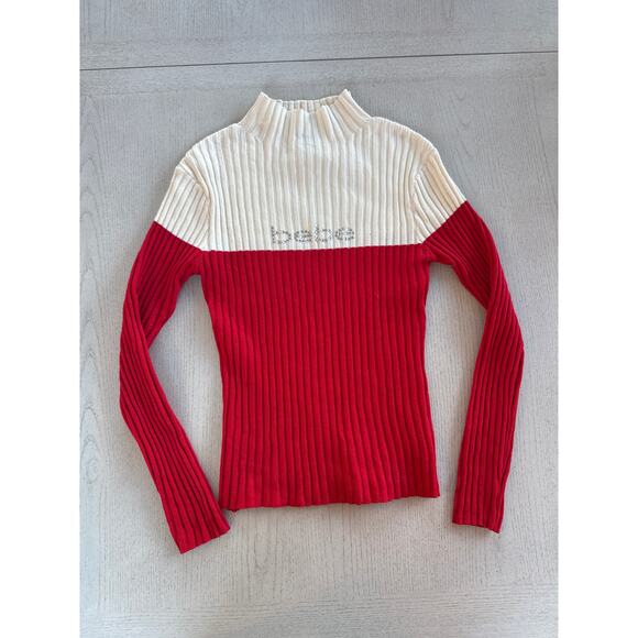 Vintage Bebe Y2k Turtleneck Sweater East Coast Streetwear (B1) - Picture 1 of 7